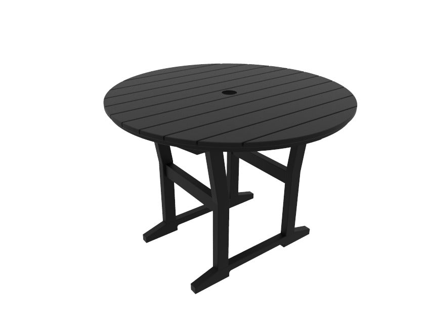 Seaside Casual Recycled Plastic Coastline Cafe Round Dining Table - LEAD TIME TO SHIP 2 TO 4 WEEKS