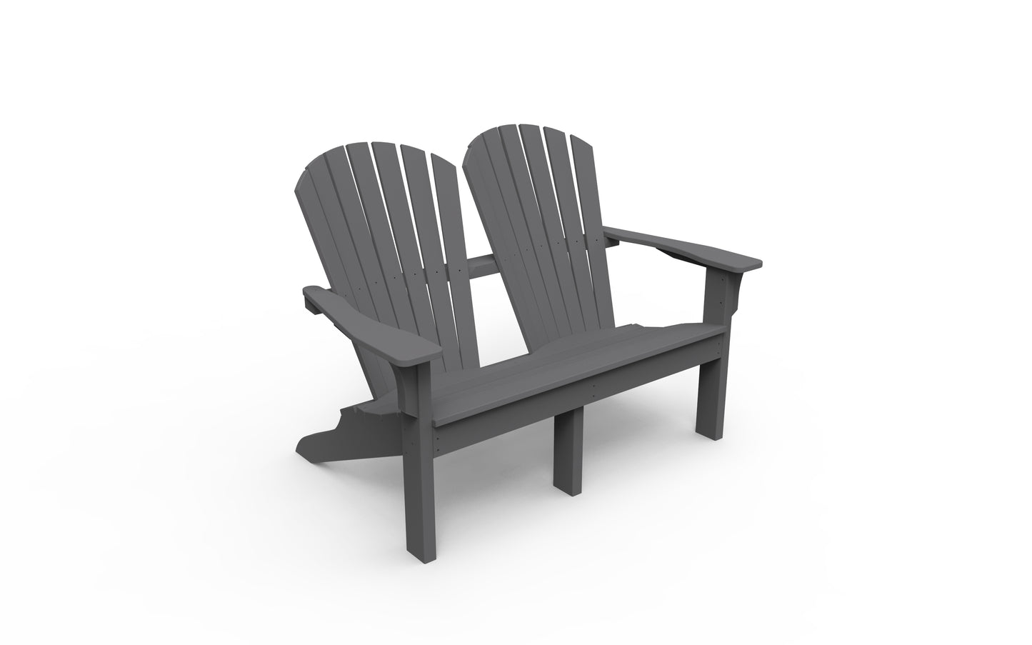 Seaside Casual Recycled Plastic Adirondack Shellback Love Seat - LEAD TIME TO SHIP 2 TO 4 WEEKS