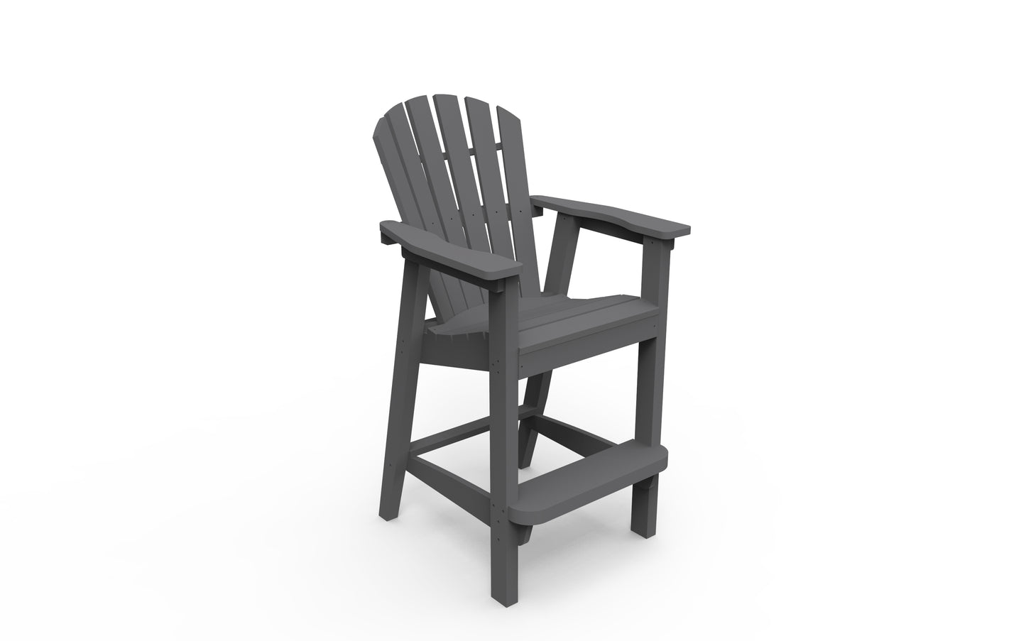Seaside Casual Recycled Plastic Adirondack Shellback Bar Chair (BAR HEIGHT) - LEAD TIME TO SHIP 2 TO 4 WEEKS