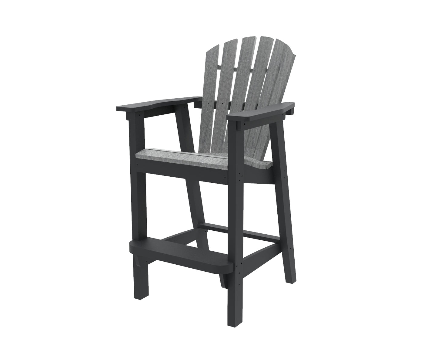 Seaside Casual Recycled Plastic Adirondack Shellback Bar Chair (BAR HEIGHT) - LEAD TIME TO SHIP 2 TO 4 WEEKS