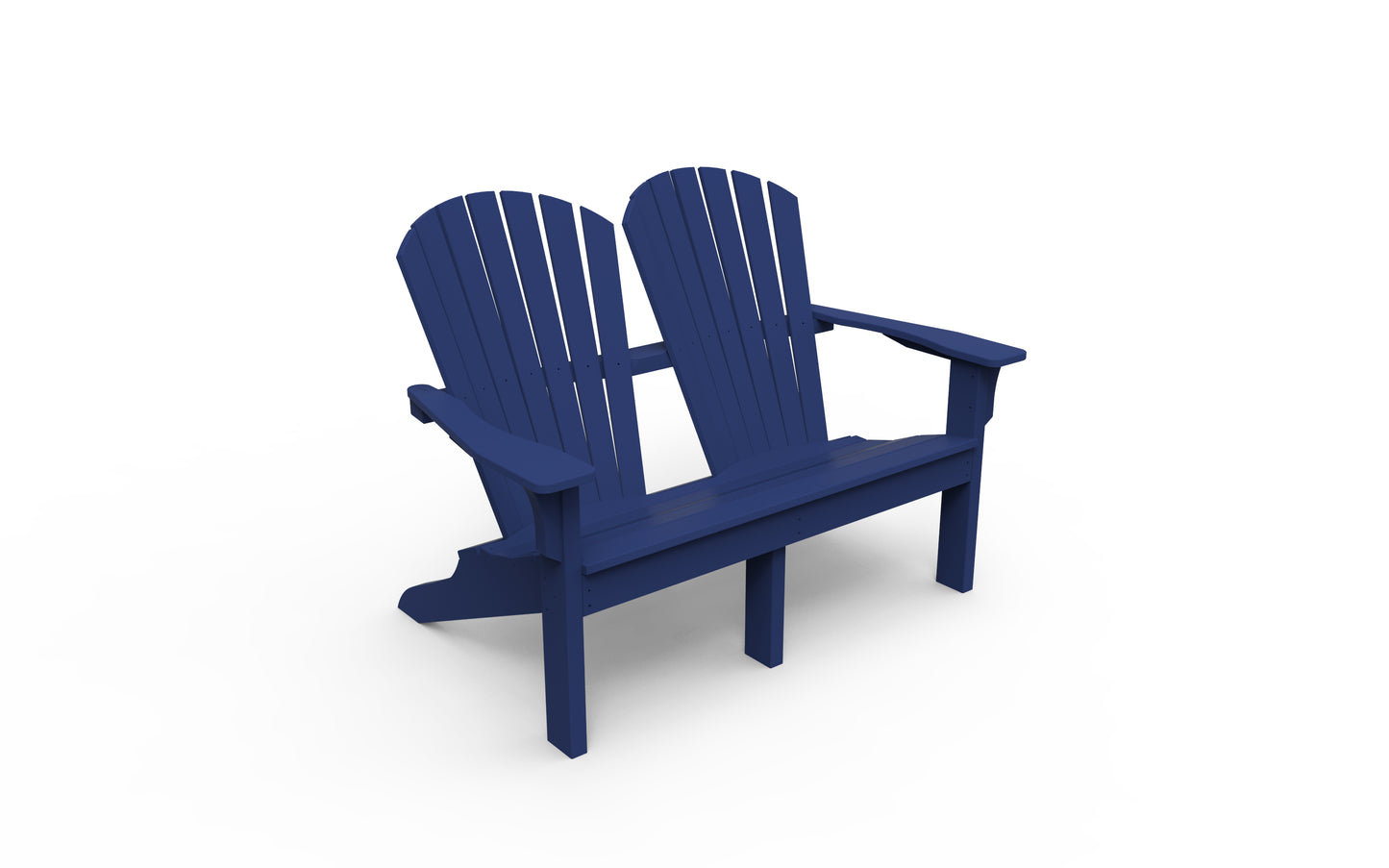 Seaside Casual Recycled Plastic Adirondack Shellback Love Seat - LEAD TIME TO SHIP 2 TO 4 WEEKS