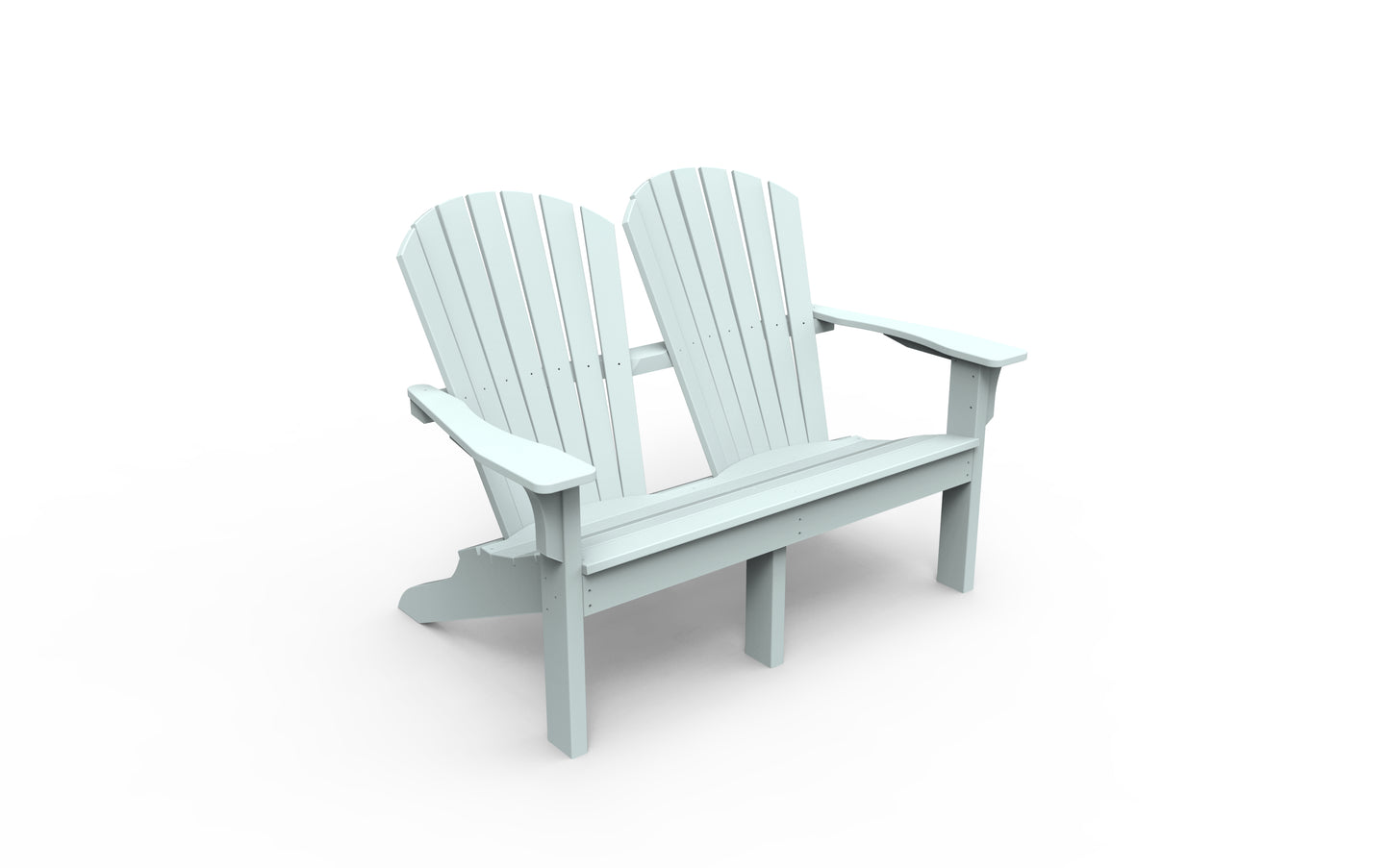 Seaside Casual Recycled Plastic Adirondack Shellback Love Seat - LEAD TIME TO SHIP 2 TO 4 WEEKS