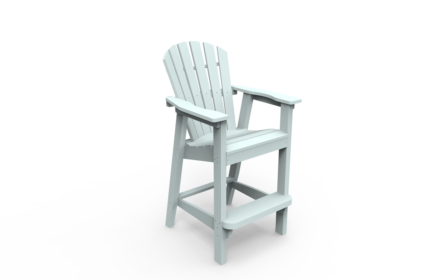 Seaside Casual Recycled Plastic Adirondack Shellback Bar Chair (BAR HEIGHT) - LEAD TIME TO SHIP 2 TO 4 WEEKS