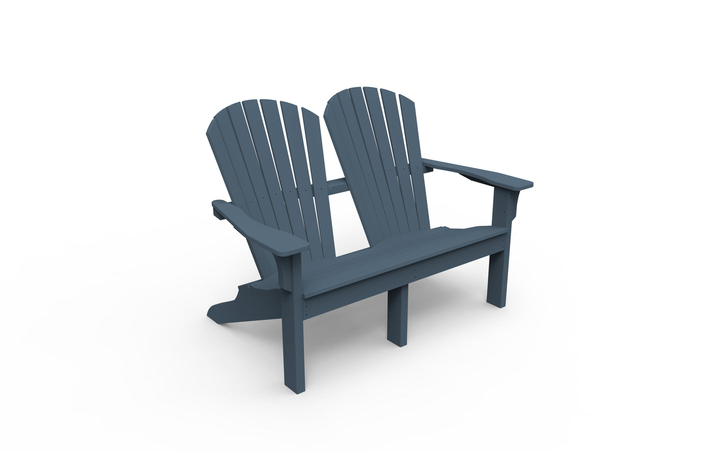 Seaside Casual Recycled Plastic Adirondack Shellback Love Seat - LEAD TIME TO SHIP 2 TO 4 WEEKS