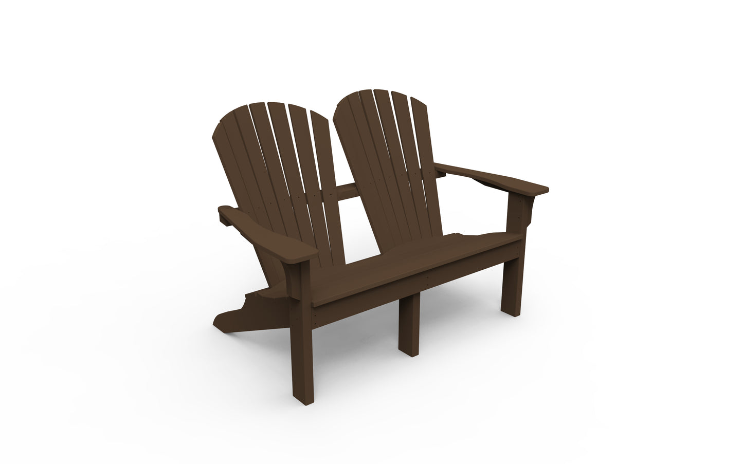 Seaside Casual Recycled Plastic Adirondack Shellback Love Seat - LEAD TIME TO SHIP 2 TO 4 WEEKS