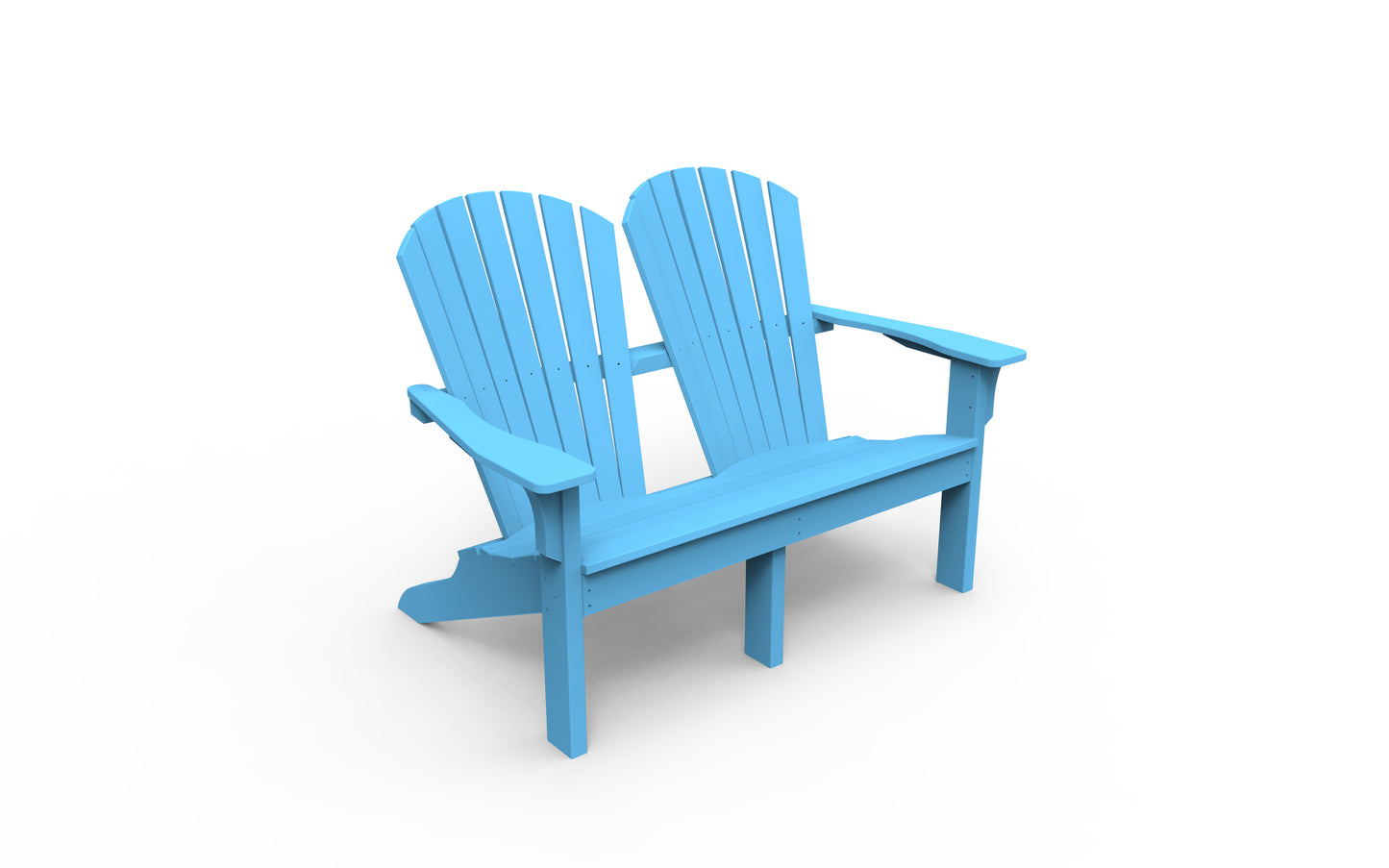 Seaside Casual Recycled Plastic Adirondack Shellback Love Seat - LEAD TIME TO SHIP 2 TO 4 WEEKS