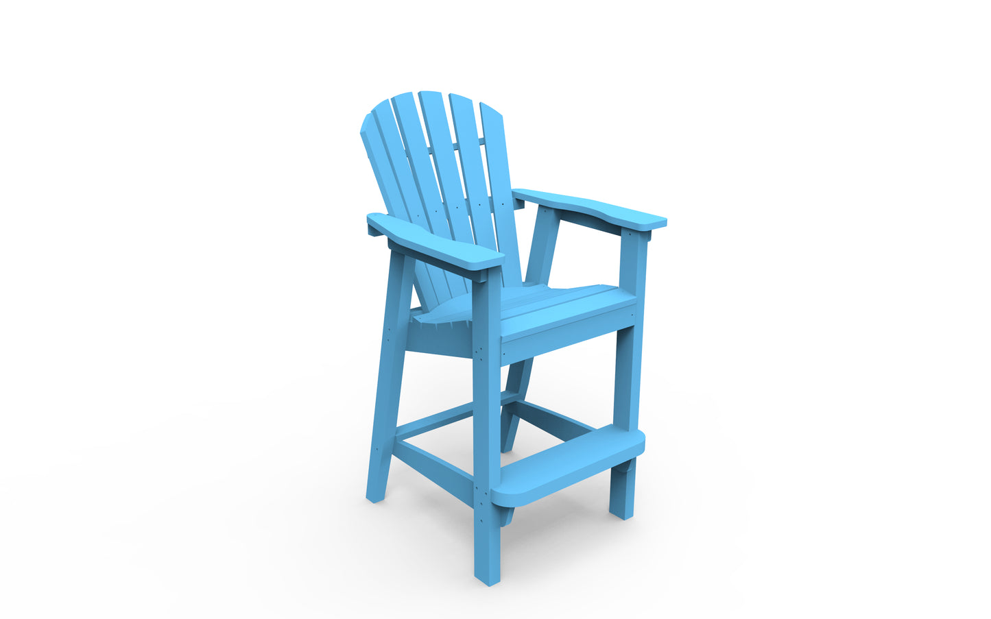 Seaside Casual Recycled Plastic Adirondack Shellback Bar Chair (BAR HEIGHT) - LEAD TIME TO SHIP 2 TO 4 WEEKS