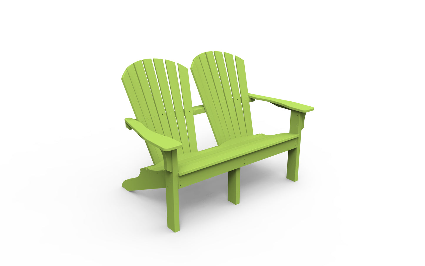Seaside Casual Recycled Plastic Adirondack Shellback Love Seat - LEAD TIME TO SHIP 2 TO 4 WEEKS