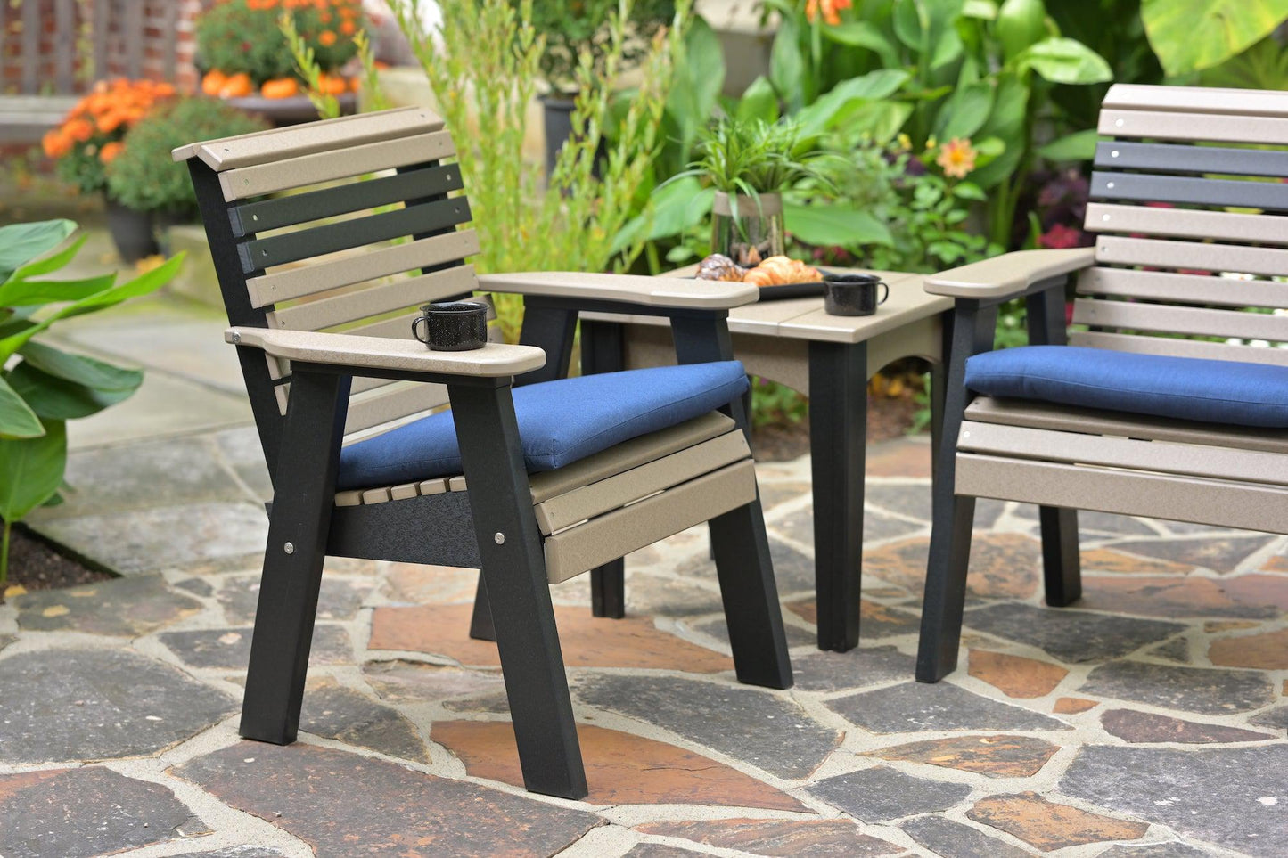 LuxCraft Plain Rollback Recycled Plastic 2ft Bench  - LEAD TIME TO SHIP 7 BUSINESS DAYS OR LESS