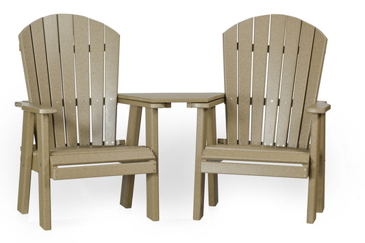 Leisure Lawns Amish Made Recycled Plastic Fanback Settee Model #322D (Dining Height) - LEAD TIME TO SHIP 4 WEEKS