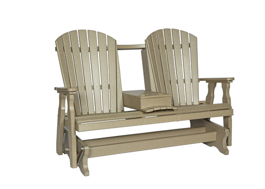 Leisure Lawns Amish Made Recycled Plastic 5' Fan-Back Console Glider Model #342 - LEAD TIME TO SHIP 4 WEEKS