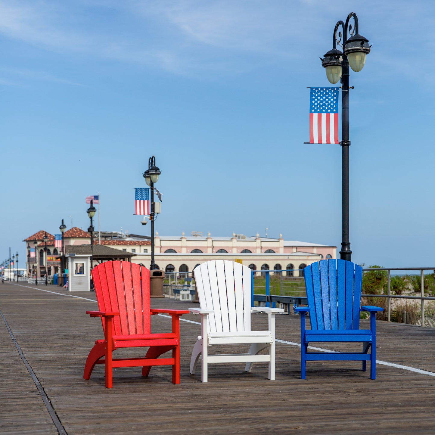 Leisure Lawns Amish MadePoly Fan-Back Deluxe Upright Adirondack Chair with Elevated Seat Height Model #380 - LEAD TIME TO SHIP 4 WEEKS
