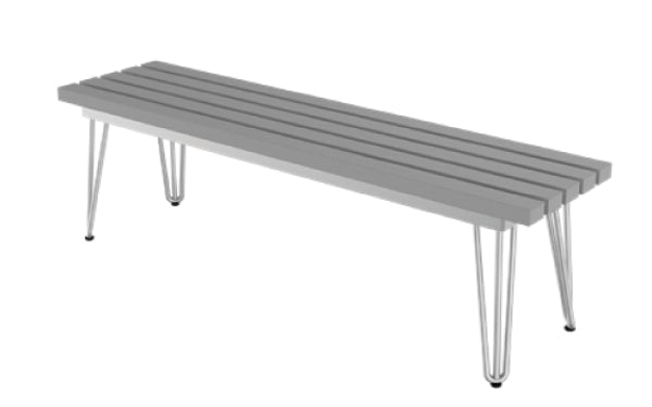 Seaside Casual Recycled Plastic HIP Hairpin Bench - LEAD TIME TO SHIP 2 TO 4 WEEKS