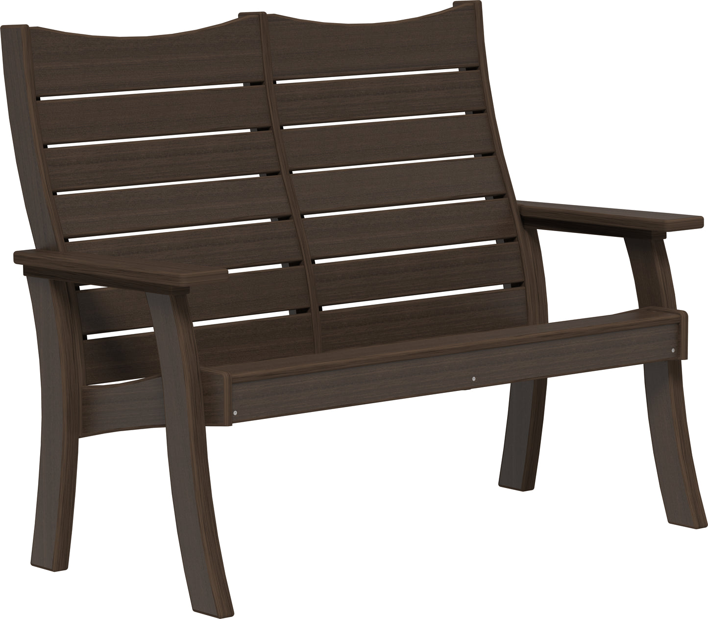 LuxCraft Recycled Plastic 4' Contour Bench - LEAD TIME TO SHIP 7 BUSINESS DAYS OR LESS