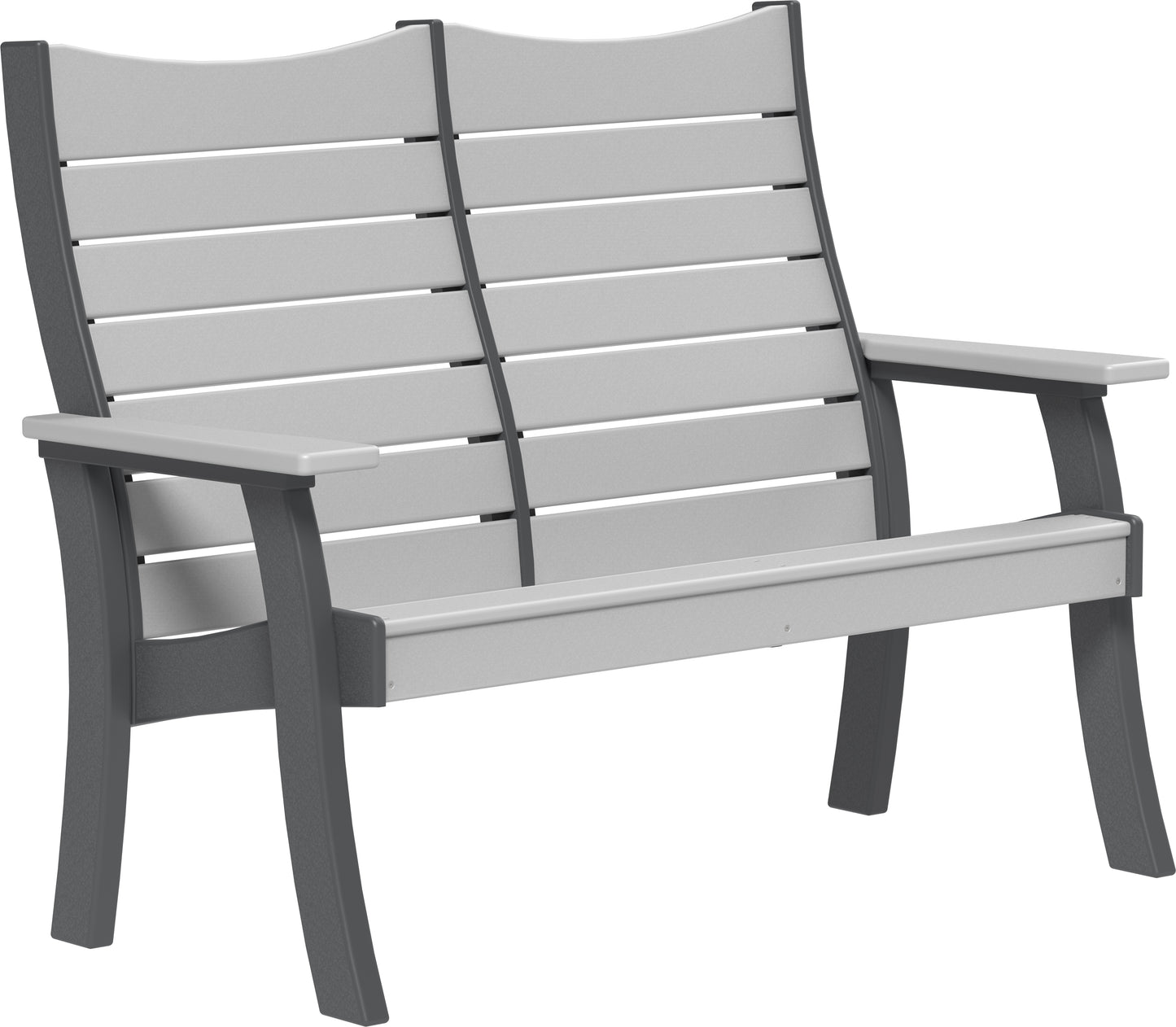 LuxCraft Recycled Plastic 4' Contour Bench - LEAD TIME TO SHIP 7 BUSINESS DAYS OR LESS