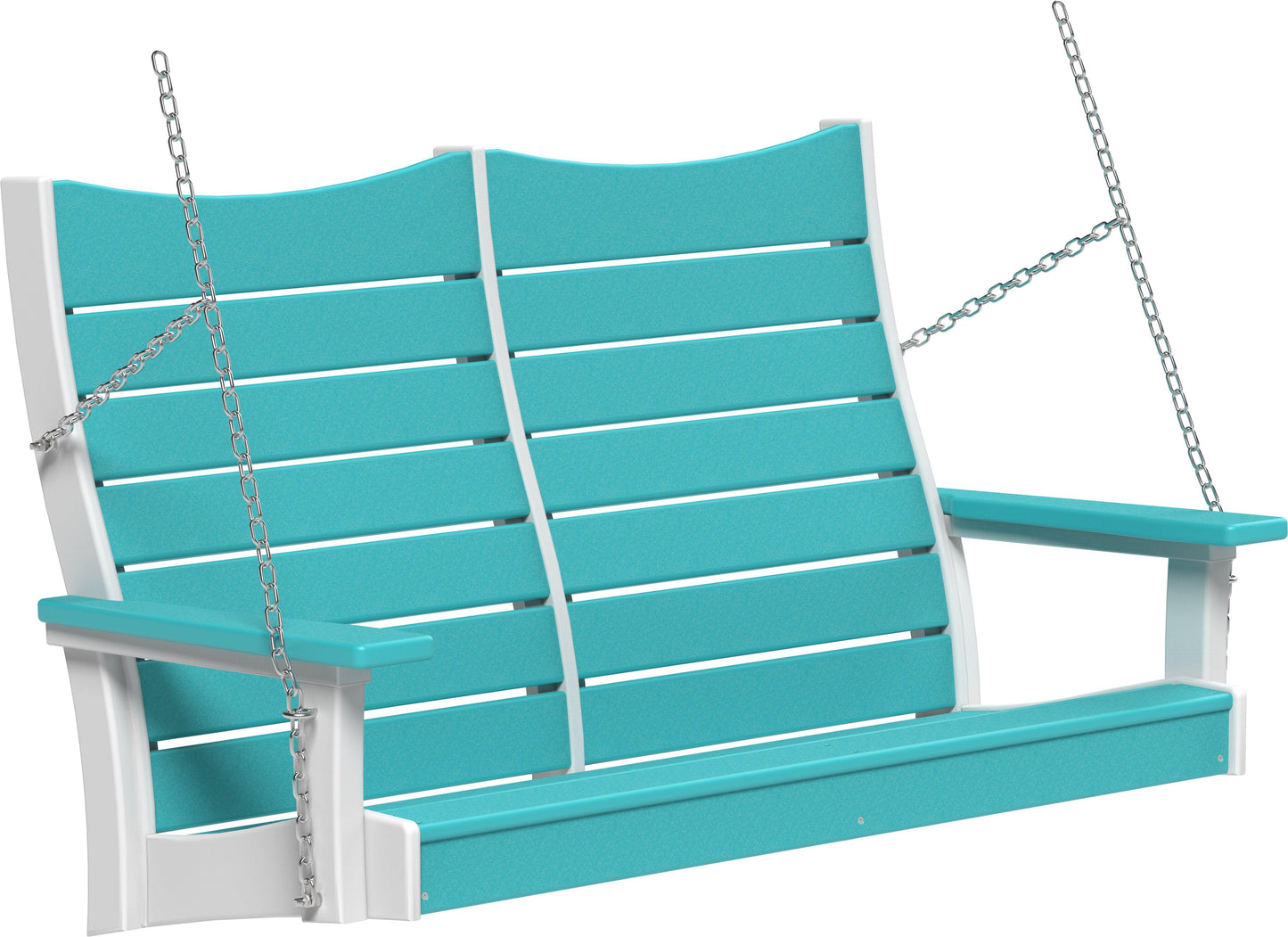 LuxCraft Recycled Plastic 4' Contour Porch Swing - LEAD TIME TO SHIP 7 BUSINESS DAYS OR LESS