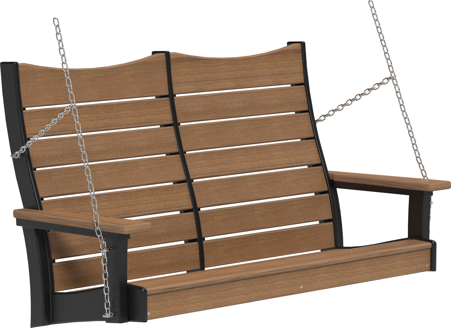 LuxCraft Recycled Plastic 4' Contour Porch Swing - LEAD TIME TO SHIP 7 BUSINESS DAYS OR LESS