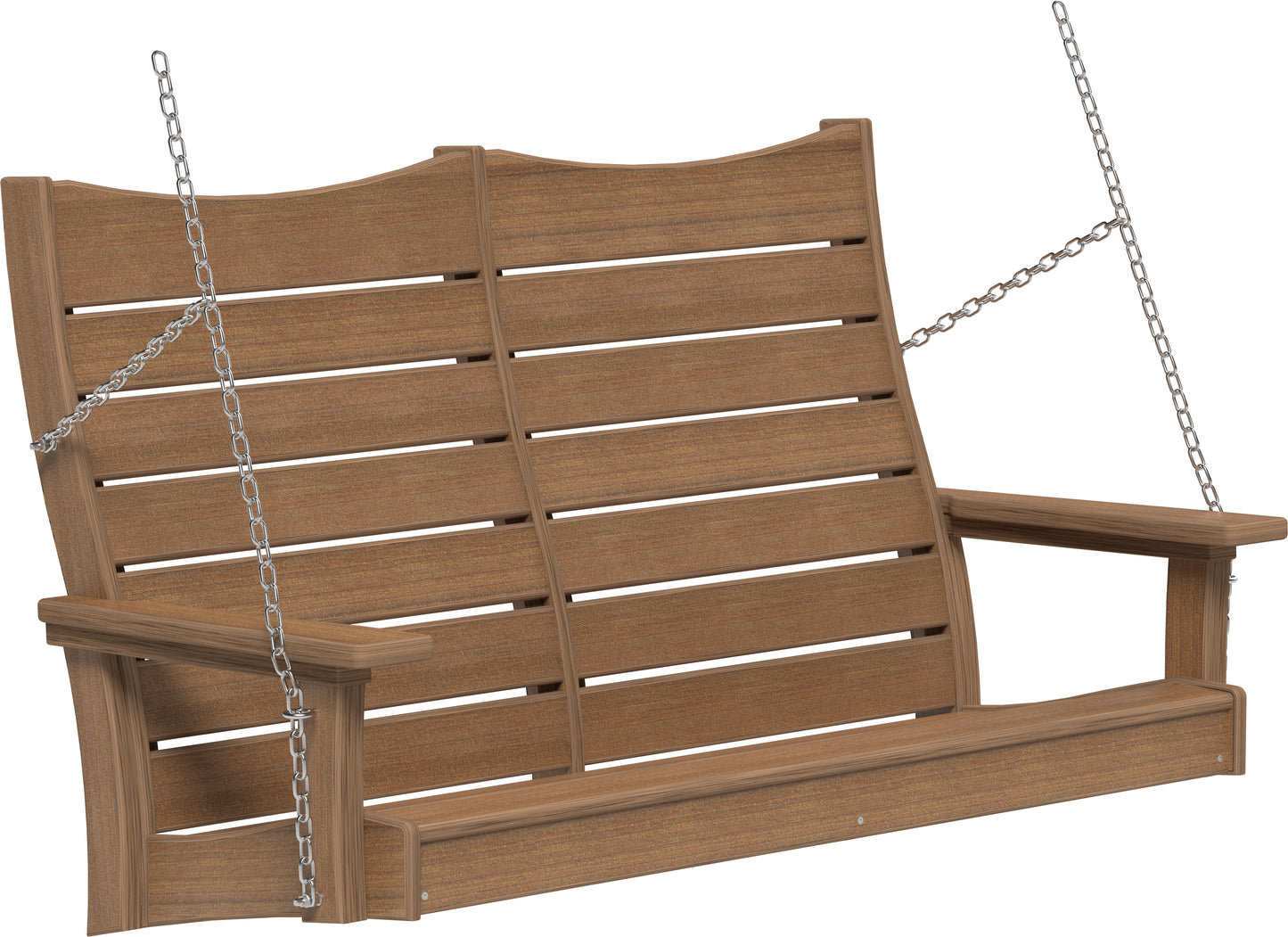 LuxCraft Recycled Plastic 4' Contour Porch Swing - LEAD TIME TO SHIP 7 BUSINESS DAYS OR LESS