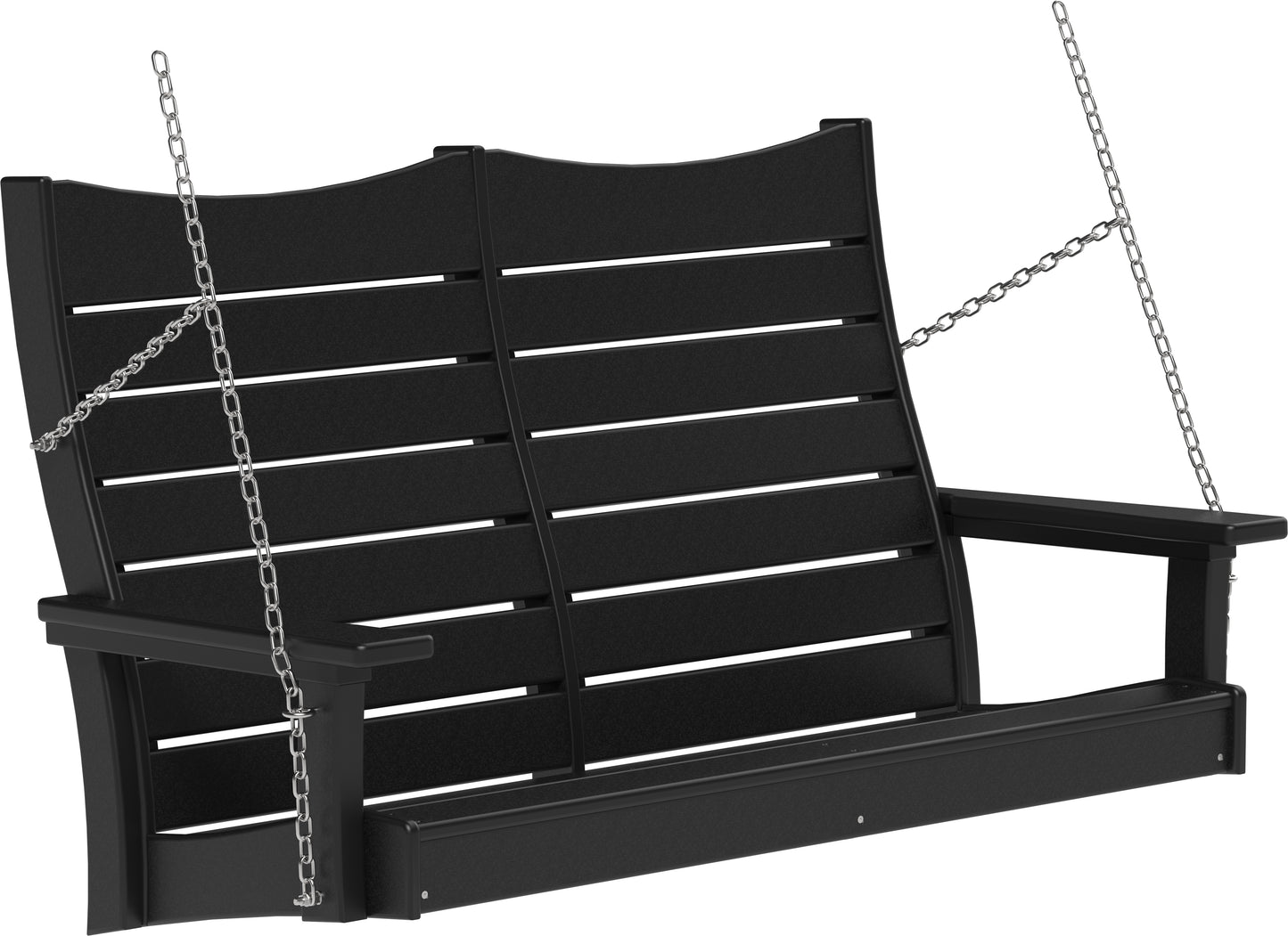 LuxCraft Recycled Plastic 4' Contour Porch Swing - LEAD TIME TO SHIP 7 BUSINESS DAYS OR LESS