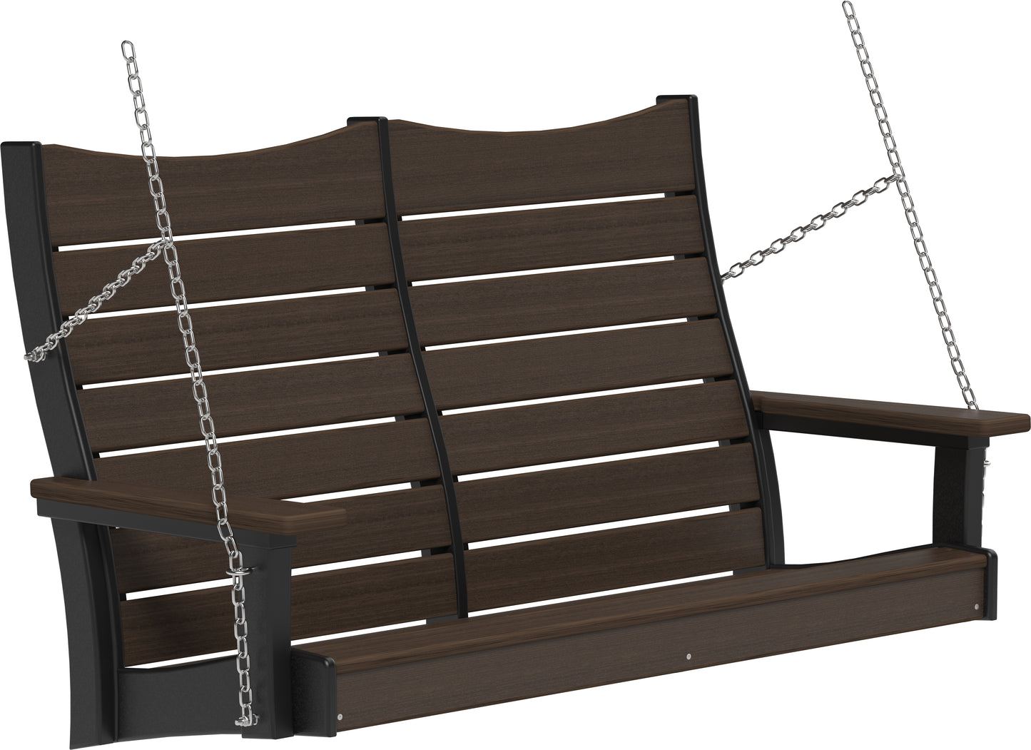 LuxCraft Recycled Plastic 4' Contour Porch Swing - LEAD TIME TO SHIP 7 BUSINESS DAYS OR LESS