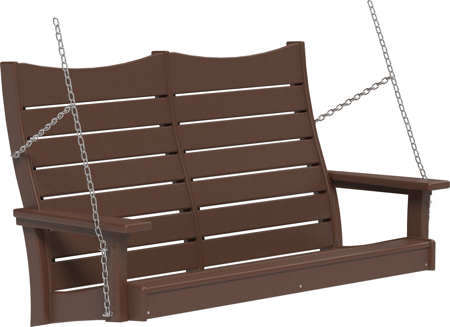 LuxCraft Recycled Plastic 4' Contour Porch Swing - LEAD TIME TO SHIP 7 BUSINESS DAYS OR LESS