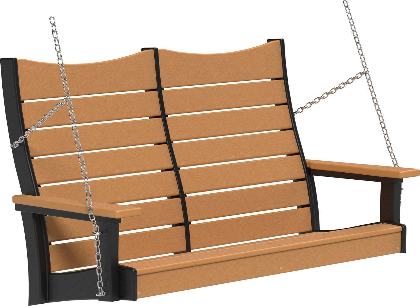 LuxCraft Recycled Plastic 4' Contour Porch Swing - LEAD TIME TO SHIP 7 BUSINESS DAYS OR LESS