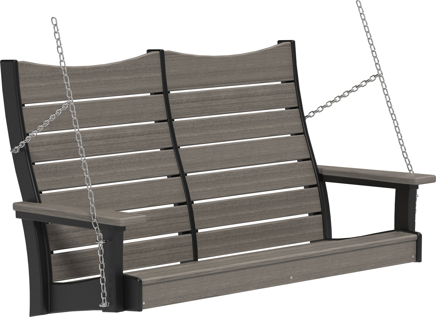 LuxCraft Recycled Plastic 4' Contour Porch Swing - LEAD TIME TO SHIP 7 BUSINESS DAYS OR LESS