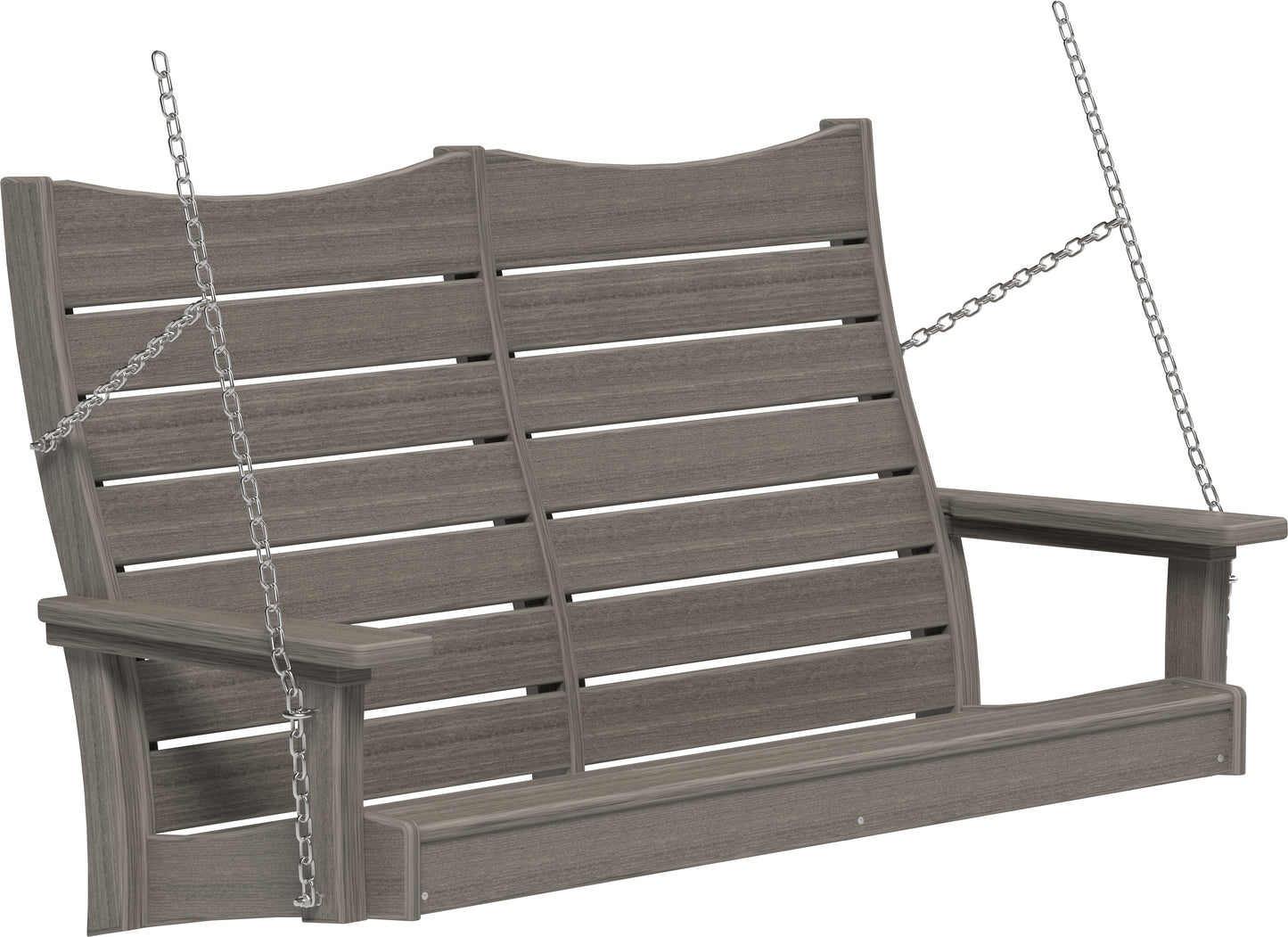 LuxCraft Recycled Plastic 4' Contour Porch Swing - LEAD TIME TO SHIP 7 BUSINESS DAYS OR LESS