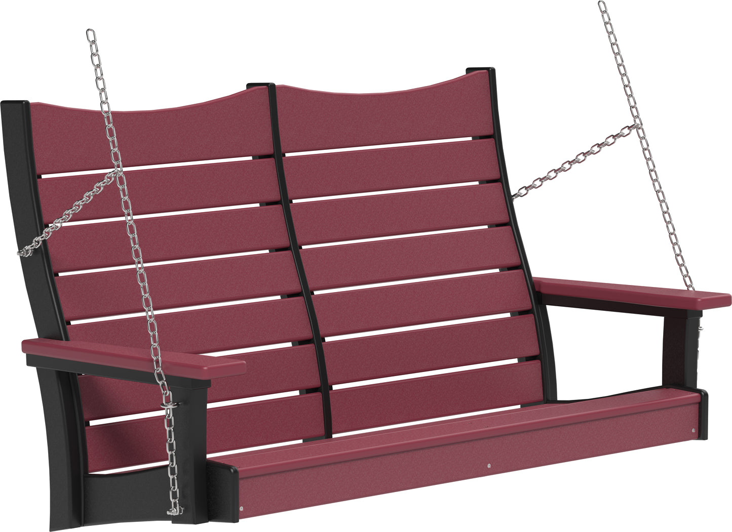 LuxCraft Recycled Plastic 4' Contour Porch Swing - LEAD TIME TO SHIP 7 BUSINESS DAYS OR LESS