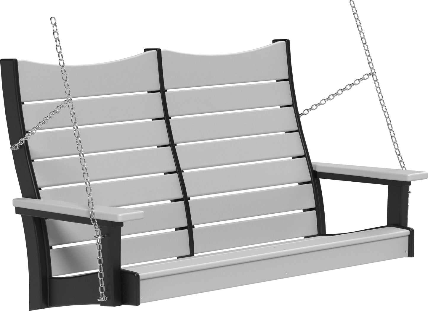 LuxCraft Recycled Plastic 4' Contour Porch Swing - LEAD TIME TO SHIP 7 BUSINESS DAYS OR LESS
