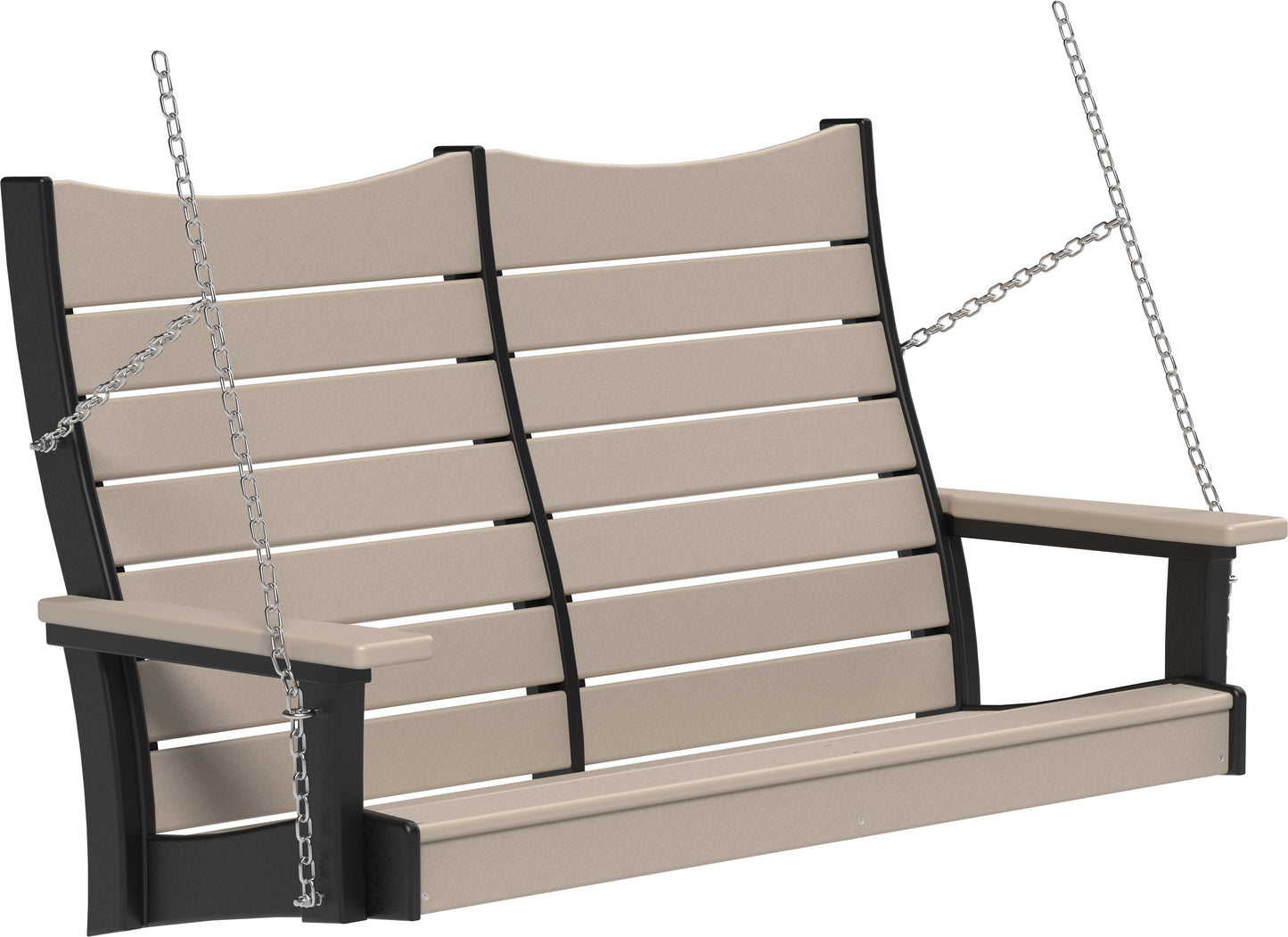LuxCraft Recycled Plastic 4' Contour Porch Swing - LEAD TIME TO SHIP 7 BUSINESS DAYS OR LESS