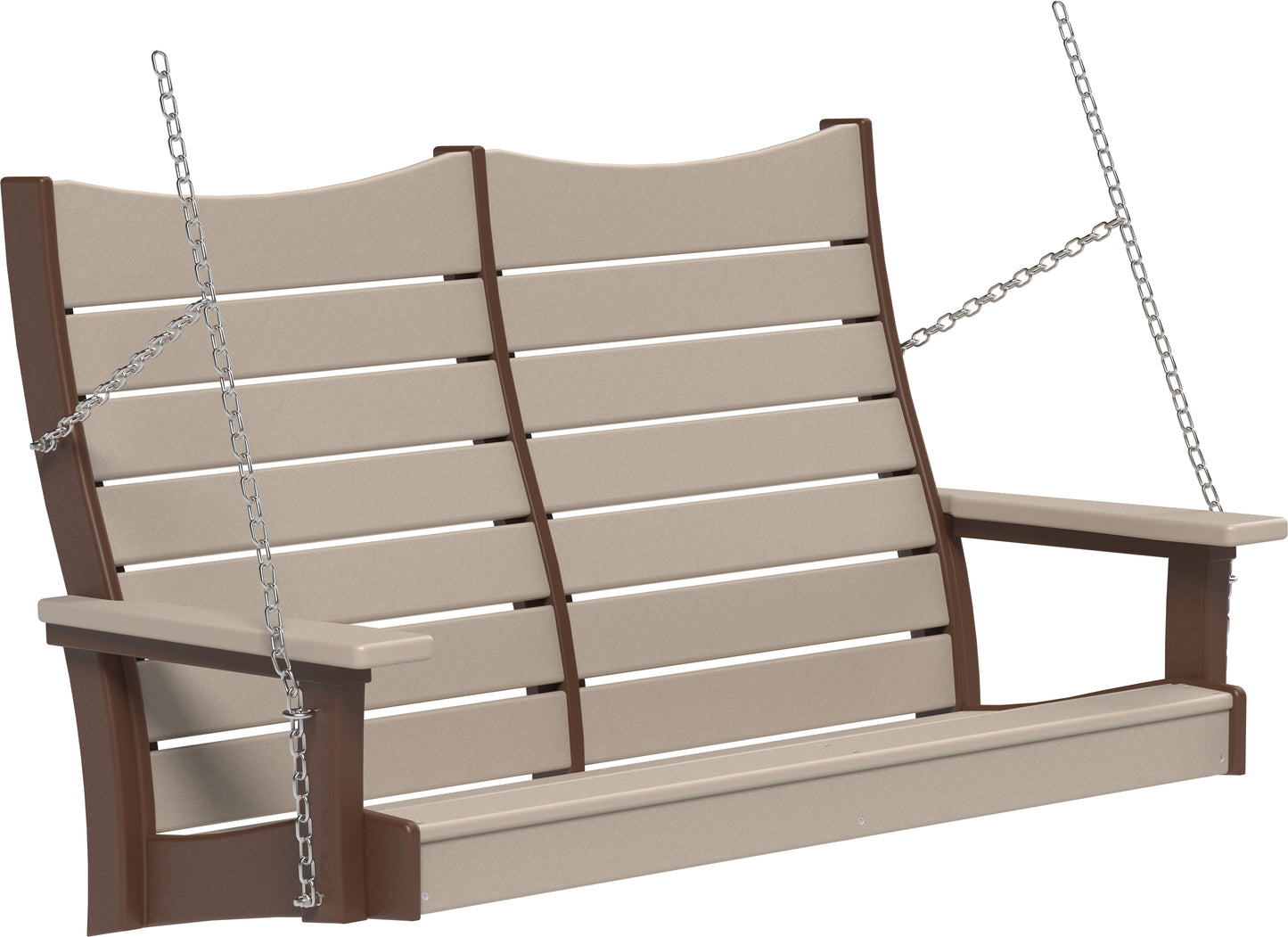 LuxCraft Recycled Plastic 4' Contour Porch Swing - LEAD TIME TO SHIP 7 BUSINESS DAYS OR LESS