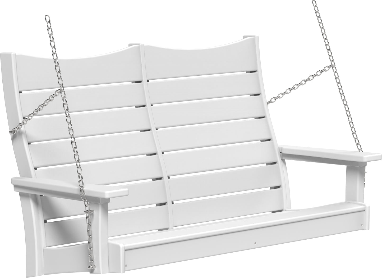 LuxCraft Recycled Plastic 4' Contour Porch Swing - LEAD TIME TO SHIP 7 BUSINESS DAYS OR LESS