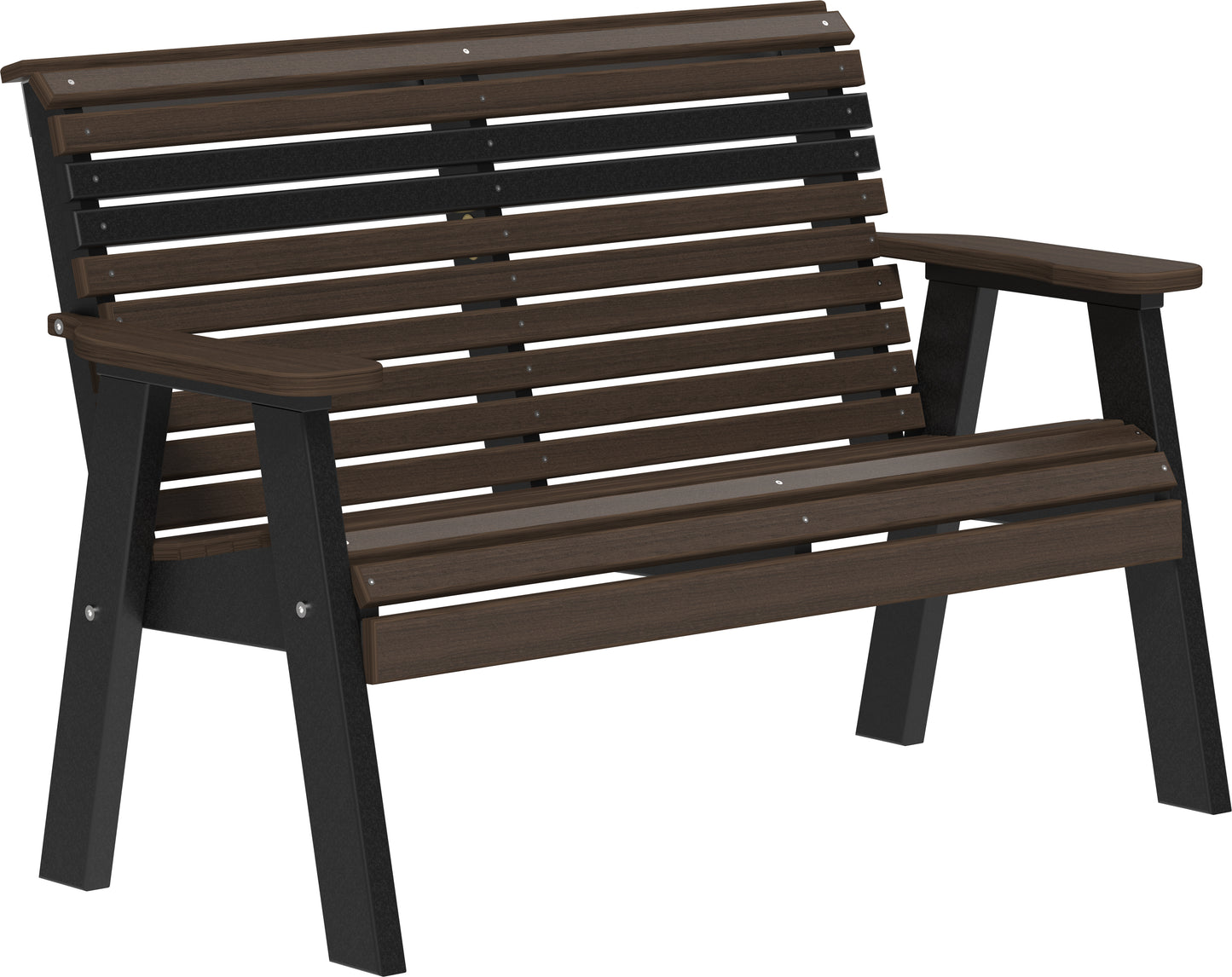 LuxCraft Rollback Recycled Plastic 4ft Plain Bench - LEAD TIME TO SHIP 7 BUSINESS DAYS OR LESS
