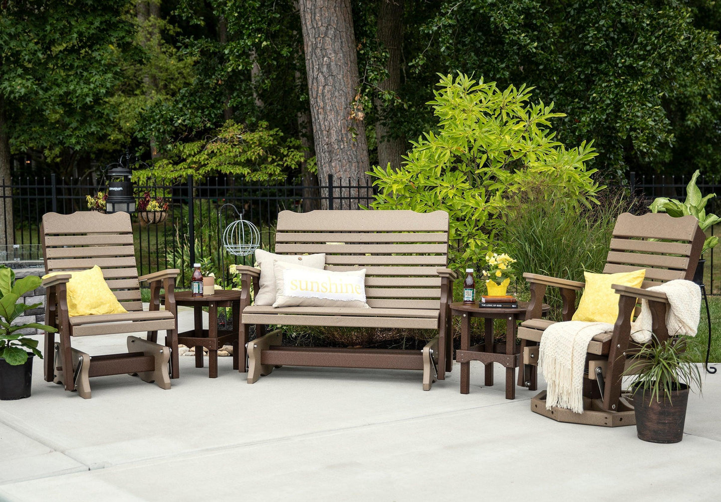 Leisure Lawns Amish Made Recycled Plastic 4' Curve-Back Glider Chair Model #406 - LEAD TIME TO SHIP 4 WEEKS