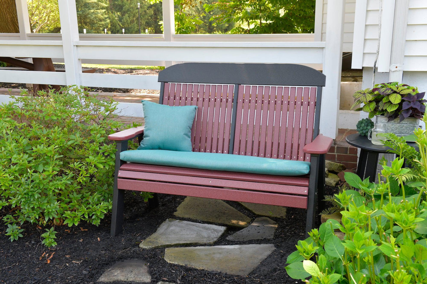 LuxCraft Classic Highback Recycled Plastic 4ft Bench  - LEAD TIME TO SHIP 7 BUSINESS DAYS OR LESS