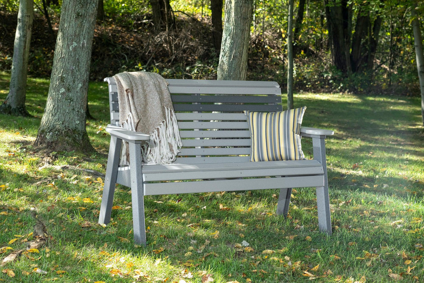 LuxCraft Rollback Recycled Plastic 4ft Plain Bench - LEAD TIME TO SHIP 7 BUSINESS DAYS OR LESS
