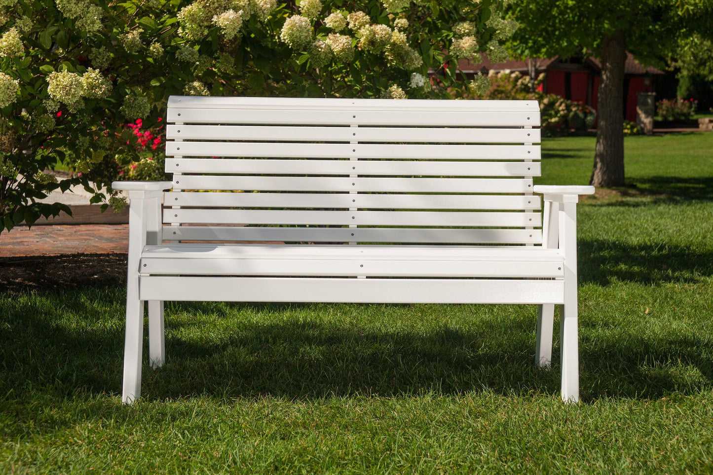 LuxCraft Rollback Recycled Plastic 4ft Plain Bench - LEAD TIME TO SHIP 7 BUSINESS DAYS OR LESS
