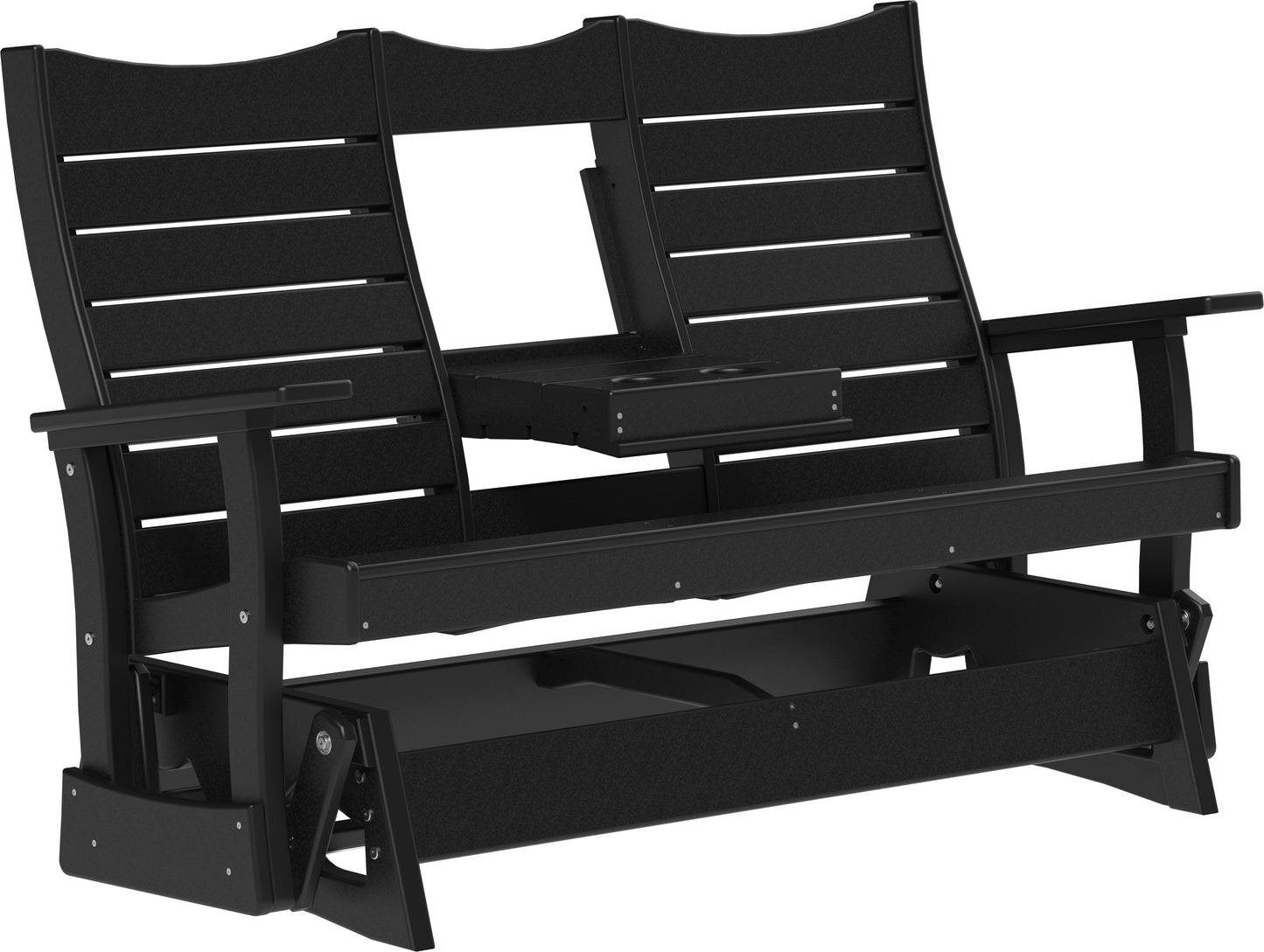LuxCraft Recycled Plastic 5' Contour Glider with Flip Down Center Console - LEAD TIME TO SHIP 7 BUSINESS DAYS OR LESS