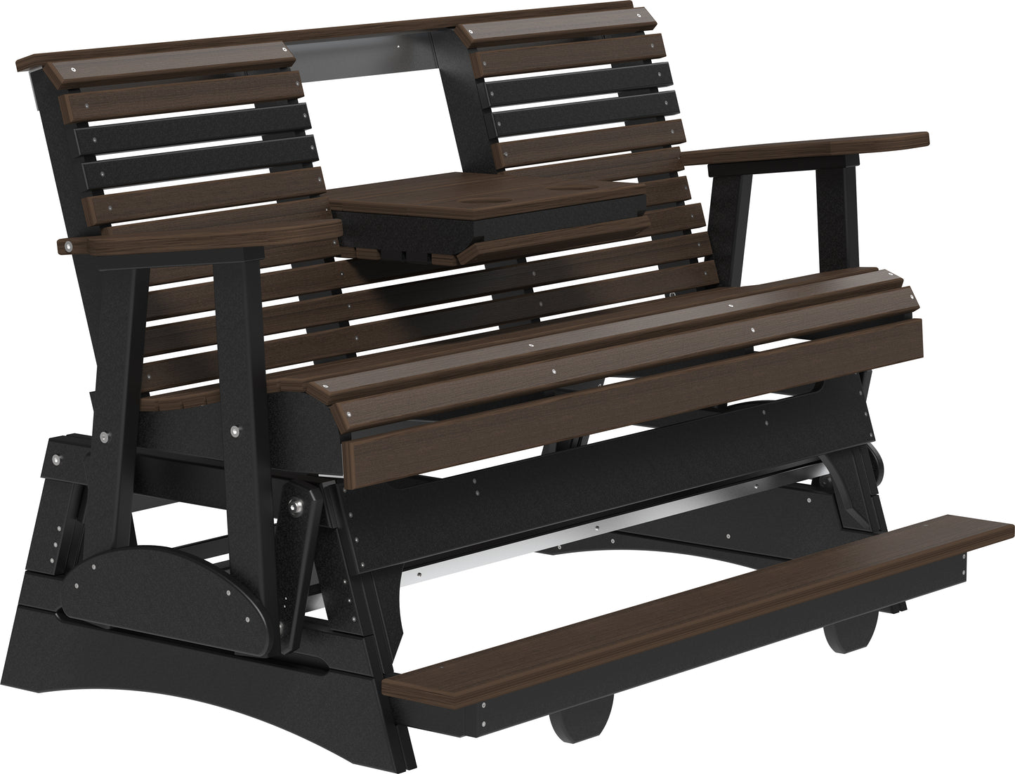 LuxCraft Counter Height Recycled Plastic 5' Plain Balcony Glider  - LEAD TIME TO SHIP 7 BUSINESS DAYS OR LESS