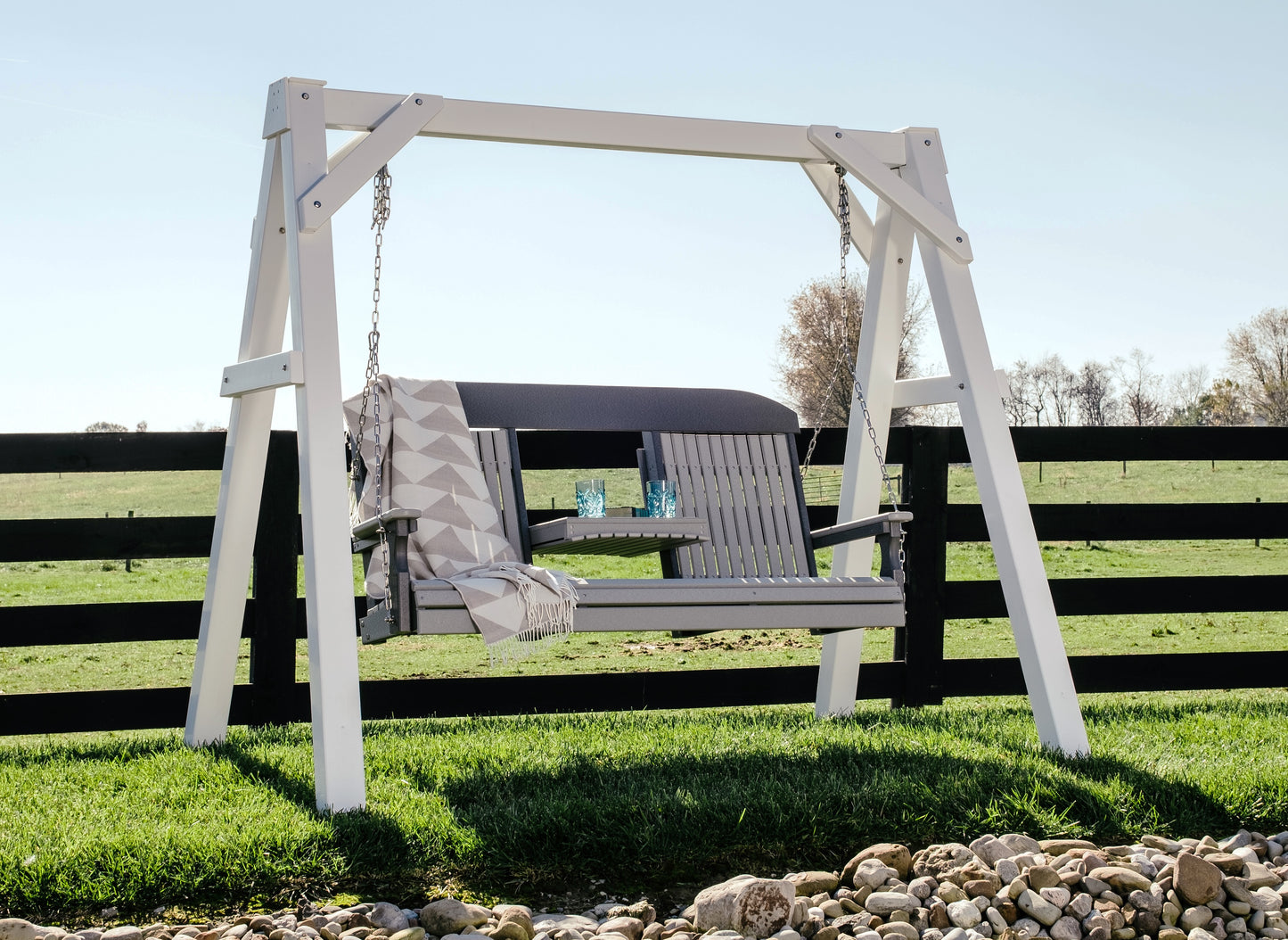 LuxCraft  A-Frame Vinyl Swing Stand (SWING SOLD SEPARATELY) - LEAD TIME TO SHIP 3 TO 4 WEEKS