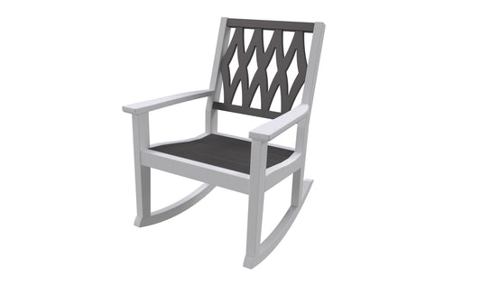 Seaside Casual Recycled Plastic Greenwich Rocking Chair Diamond - LEAD TIME TO SHIP 2 TO 4 WEEKS