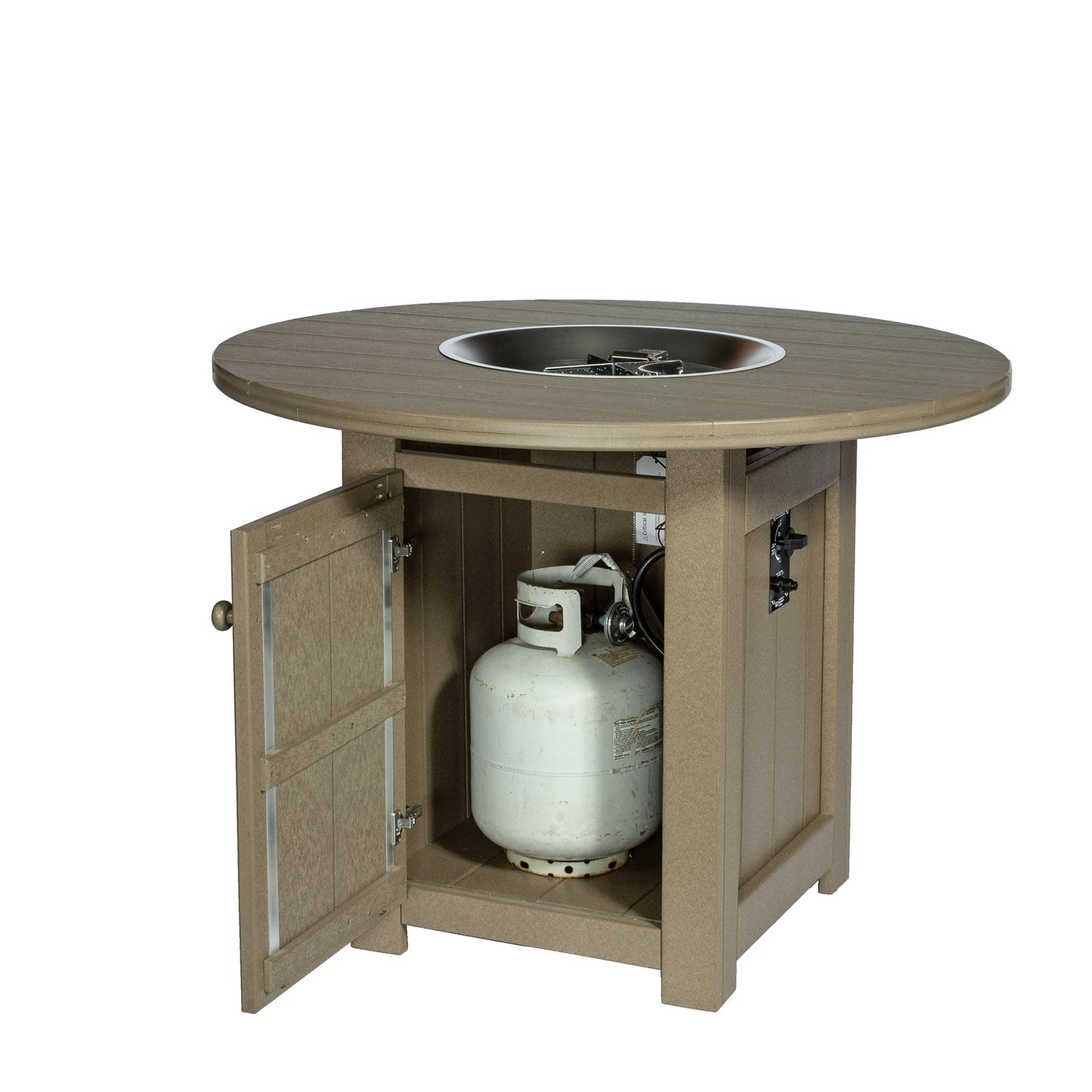 Leisure Lawns Amish Made Round Fire Table Model #714D (Dining Height) - LEAD TIME TO SHIP 4 WEEKS