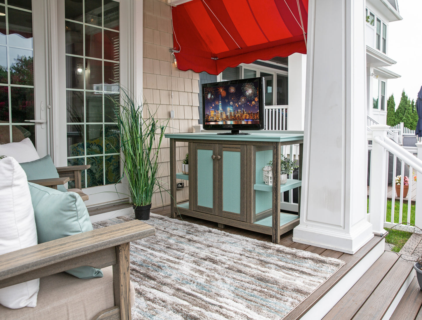 Leisure Lawns Amish Made Recycled Plastic TV Console Model #820C (Counter Height) - LEAD TIME TO SHIP 6 WEEKS OR LESS
