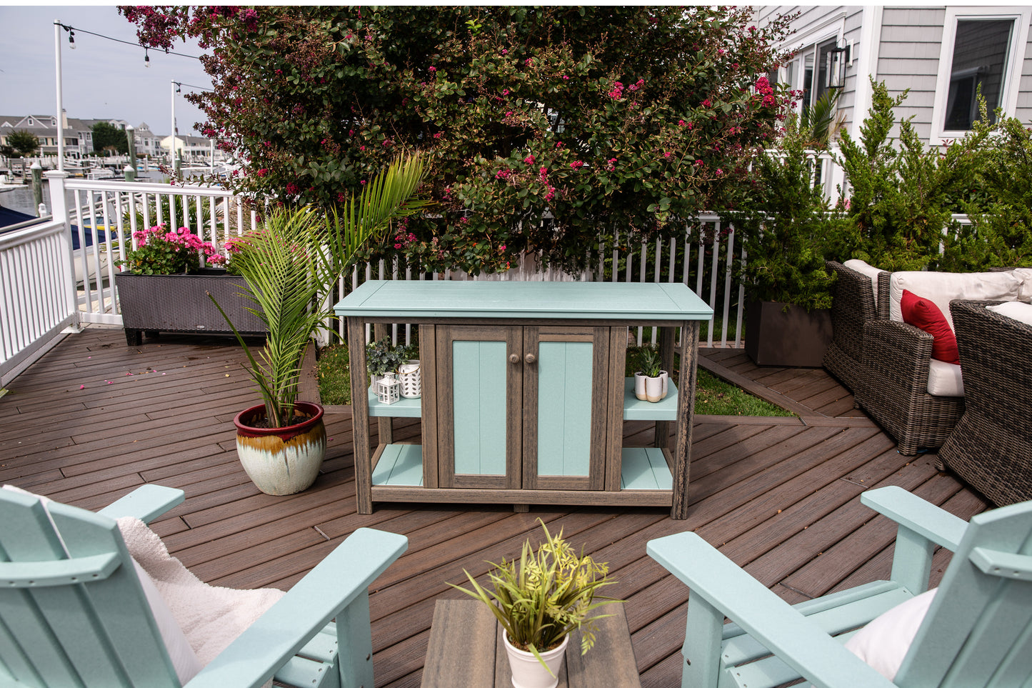 Leisure Lawns Amish Made Recycled Plastic TV Console Model #820C (Counter Height) - LEAD TIME TO SHIP 6 WEEKS OR LESS