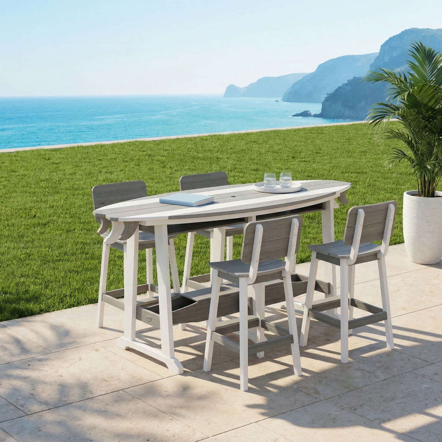 Beaver Dam Outdoor 8' Surf-Aira Bar Table (BAR HEIGHT) - LEAD TIME TO SHIP 6 WEEKS OR LESS