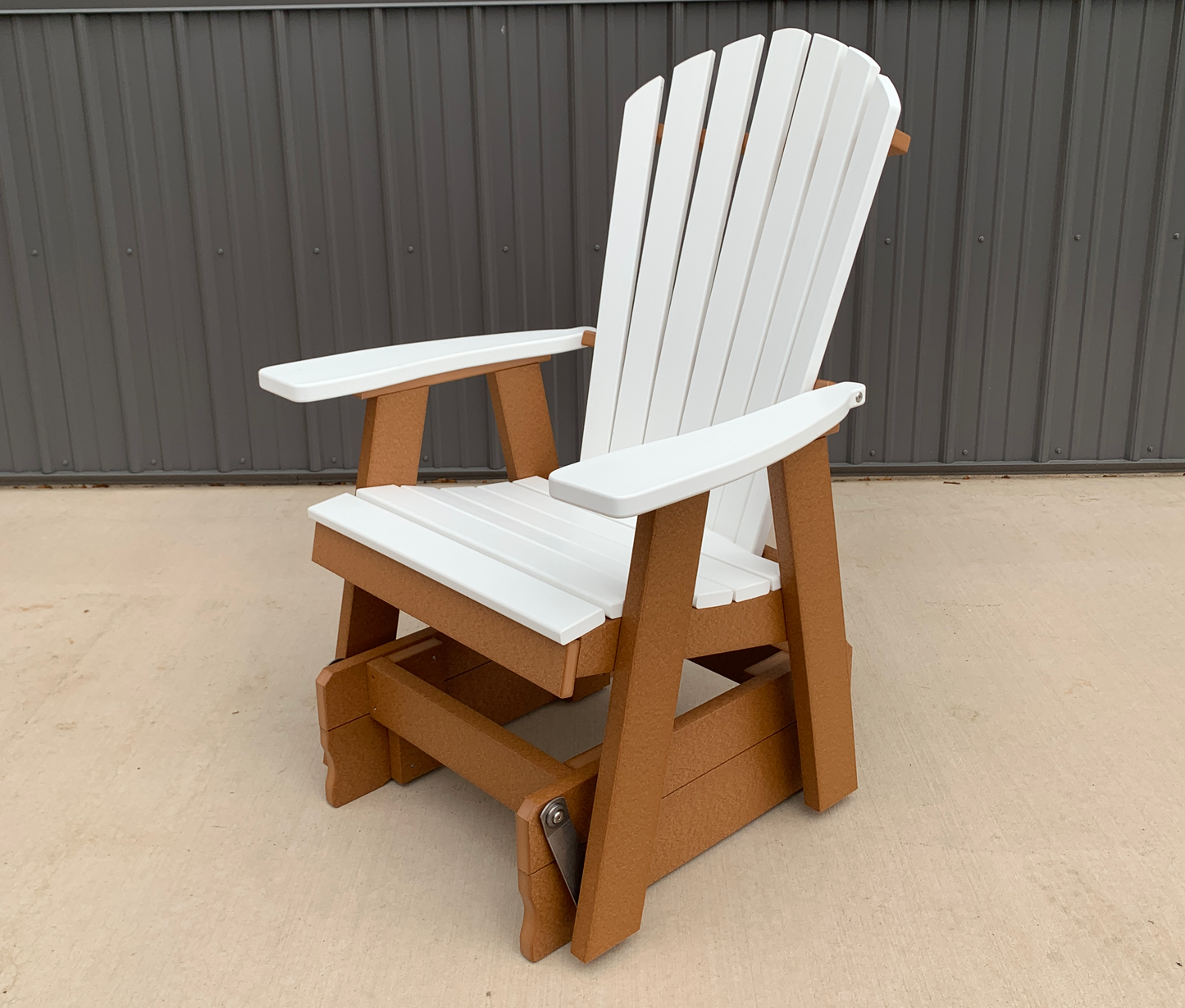 Bryton Park Poly Furniture Recycled Plastic Adirondack Glider Chair - LEAD TIME TO SHIP 10 BUSINESS DAYS