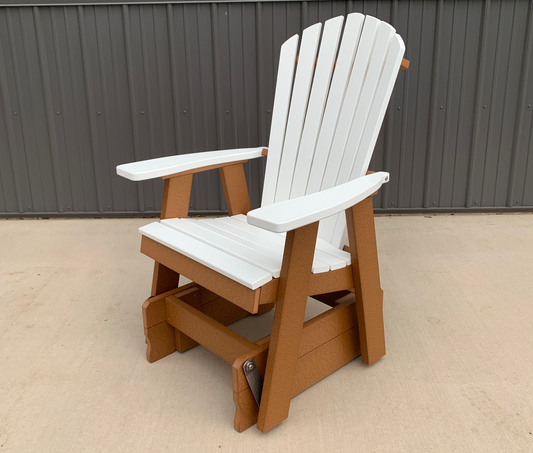Bryton Park Poly Furniture Recycled Plastic Adirondack Glider Chair - LEAD TIME TO SHIP 10 BUSINESS DAYS