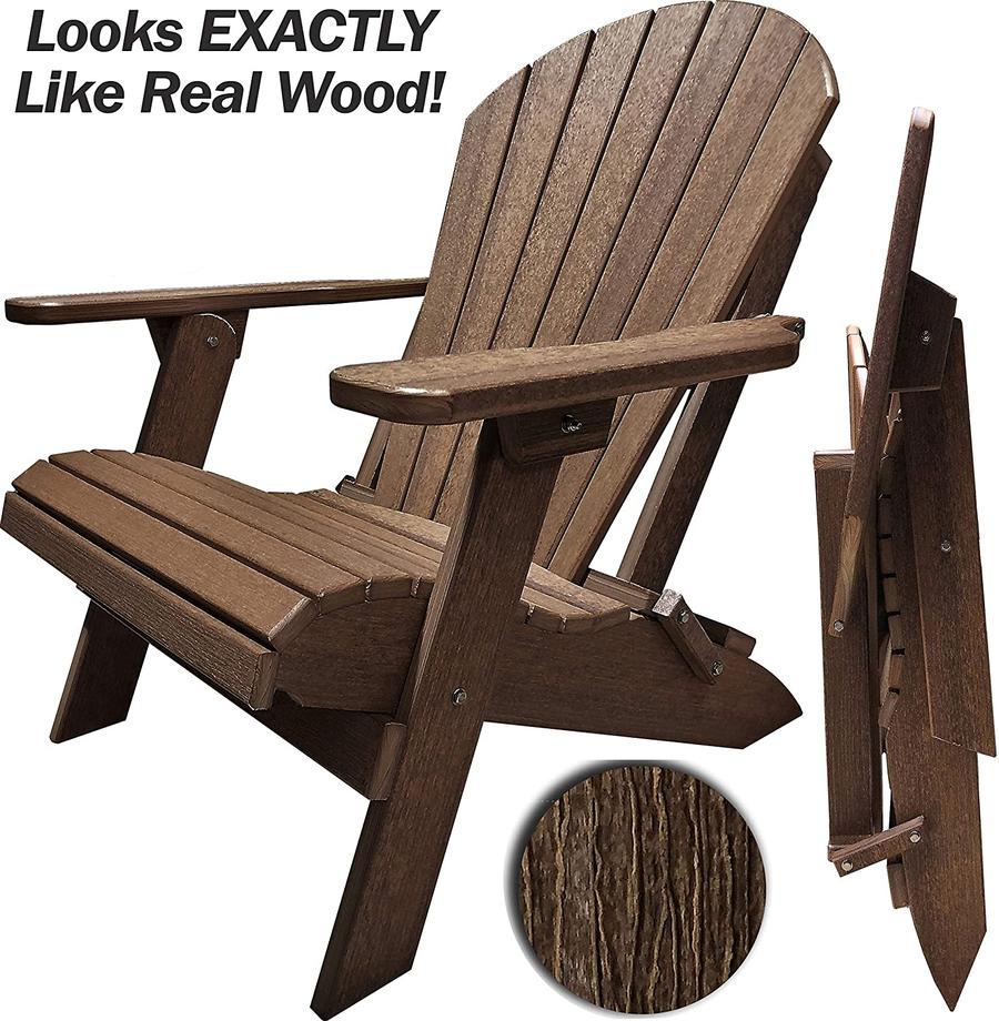 Patio Surplus® Recycled Plastic King Size Folding Adirondack Chair (LIFETIME WARRANTY) - LEAD TIME TO SHIP 2 TO 3 BUSINESS DAYS