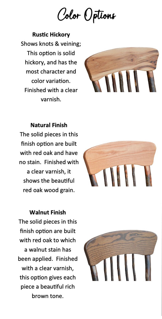 A&L Furniture Co. Timberlux Rustic Hickory 7-Slat Rocking Chair - LEAD TIME TO SHIP 10 BUSINESS DAYS